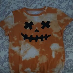 Wound Up Orange Tie-Dye Pumpkin Face Tee